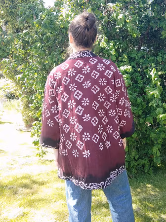 Quiltad jacka "Vinröd"