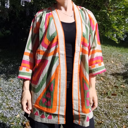 Ekologisk bomullskimono – "Orphée" Orange – Onesize