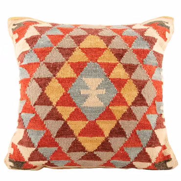 Stort Panja-handvävt Kilim kuddfodral i ull (60 x 60 cm)