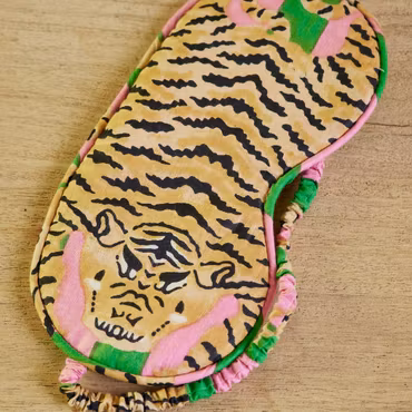Sovmask, Tigerrandig, Rosa/Grön