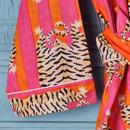 Morgonrock Tiger – rosa/orange, S/M