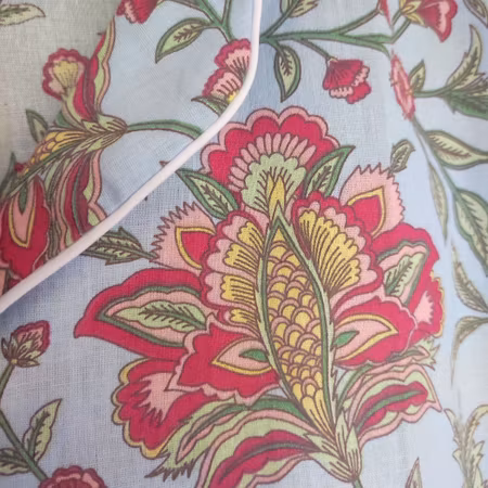 Blocktryckt pyjamas - Blue blossom