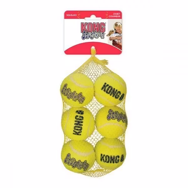 KONG Leksak SqueakAir Balls 6p Gul M 6cm