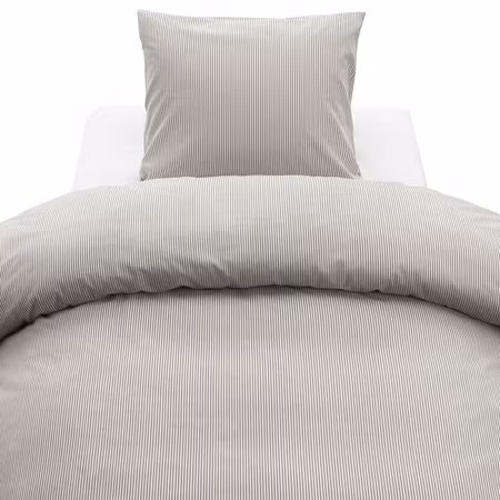 Thelma Stripe Brun Bäddset Borganäs of Sweden Enkeltäcke 150x210