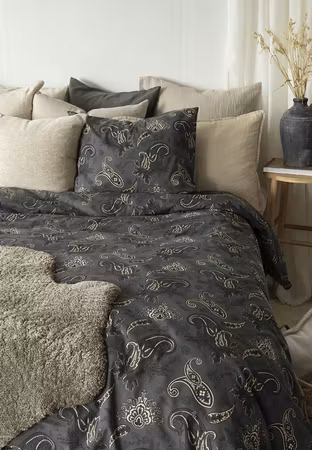 Tilly Svart Paisley Bäddset Enkeltäcke 150x210