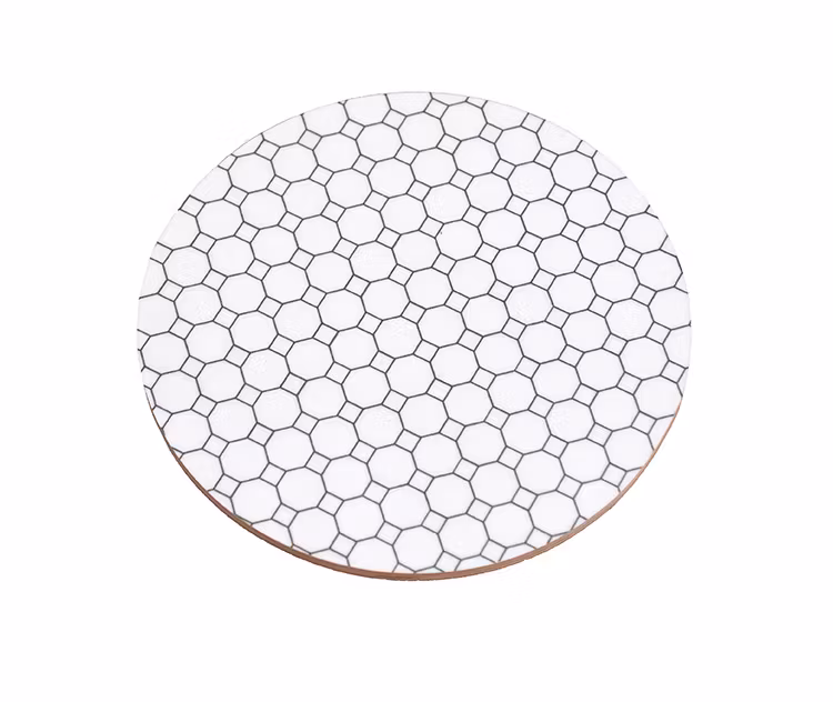 Glasunderlägg Åttkant, svart/vit