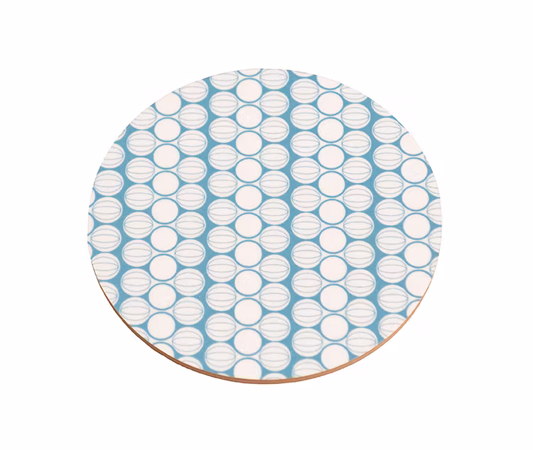 Glasunderlägg Skallror, blå