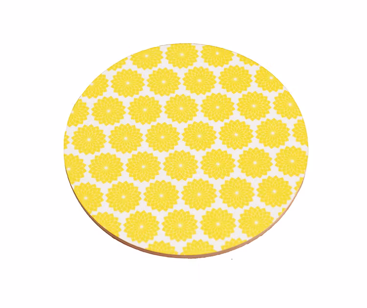 Glasunderlägg Mandala, vit