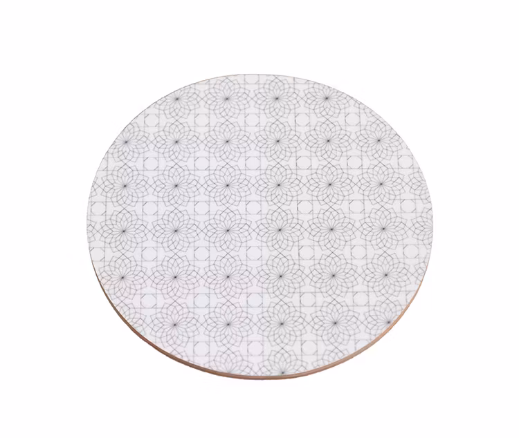 Glasunderlägg Mandala, svart/vit