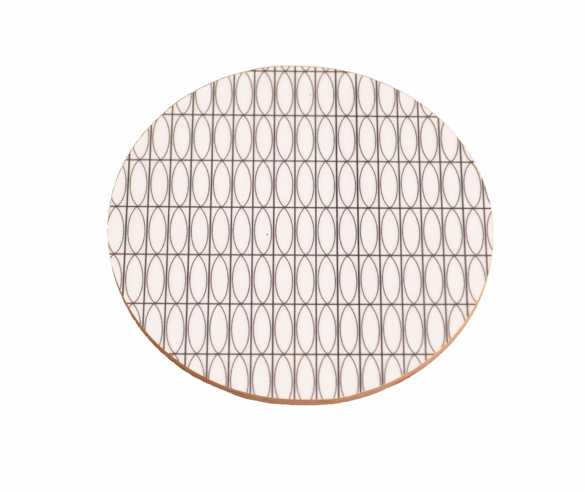 Glasunderlägg Oval, svart/vit