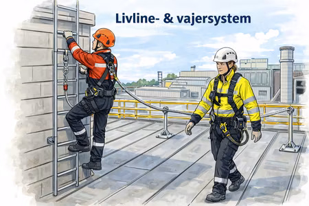 FALL SAFE® S-LINE VERTIX – vertikalt vajersystem för säkert klättringsarbete