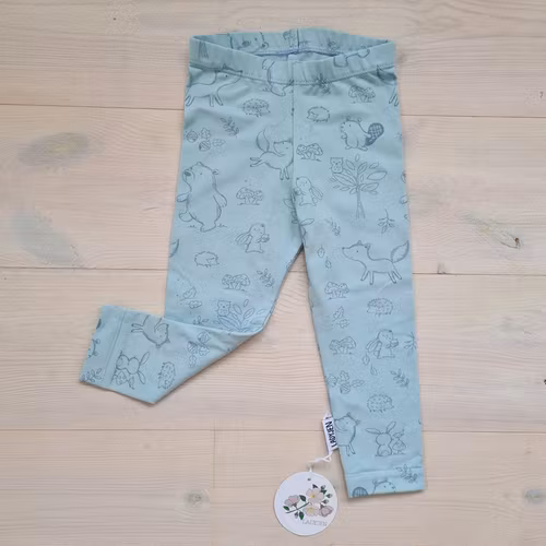 Ljusblå leggings med söta figurer