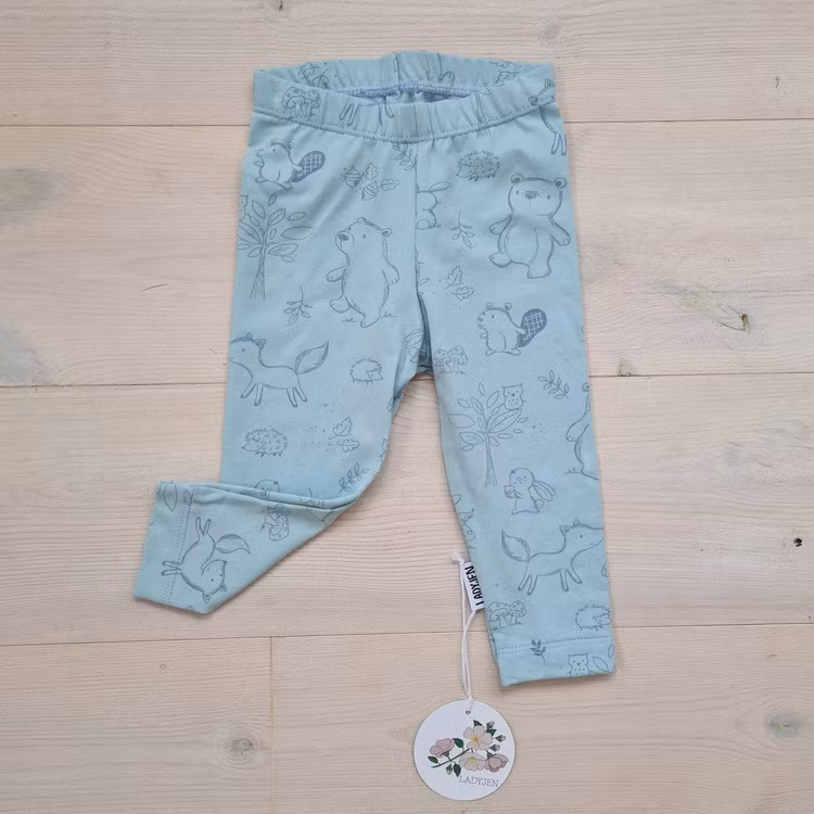 Ljusblå leggings med söta figurer
