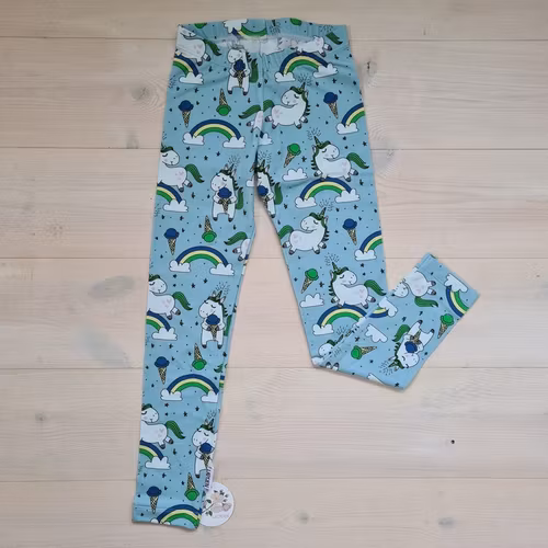 Ljusblå leggings med enhörningar