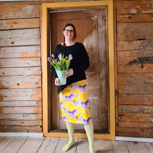 TRIKÅKJOL ROSOR & SOMMARSLÖJA - Lila/gul