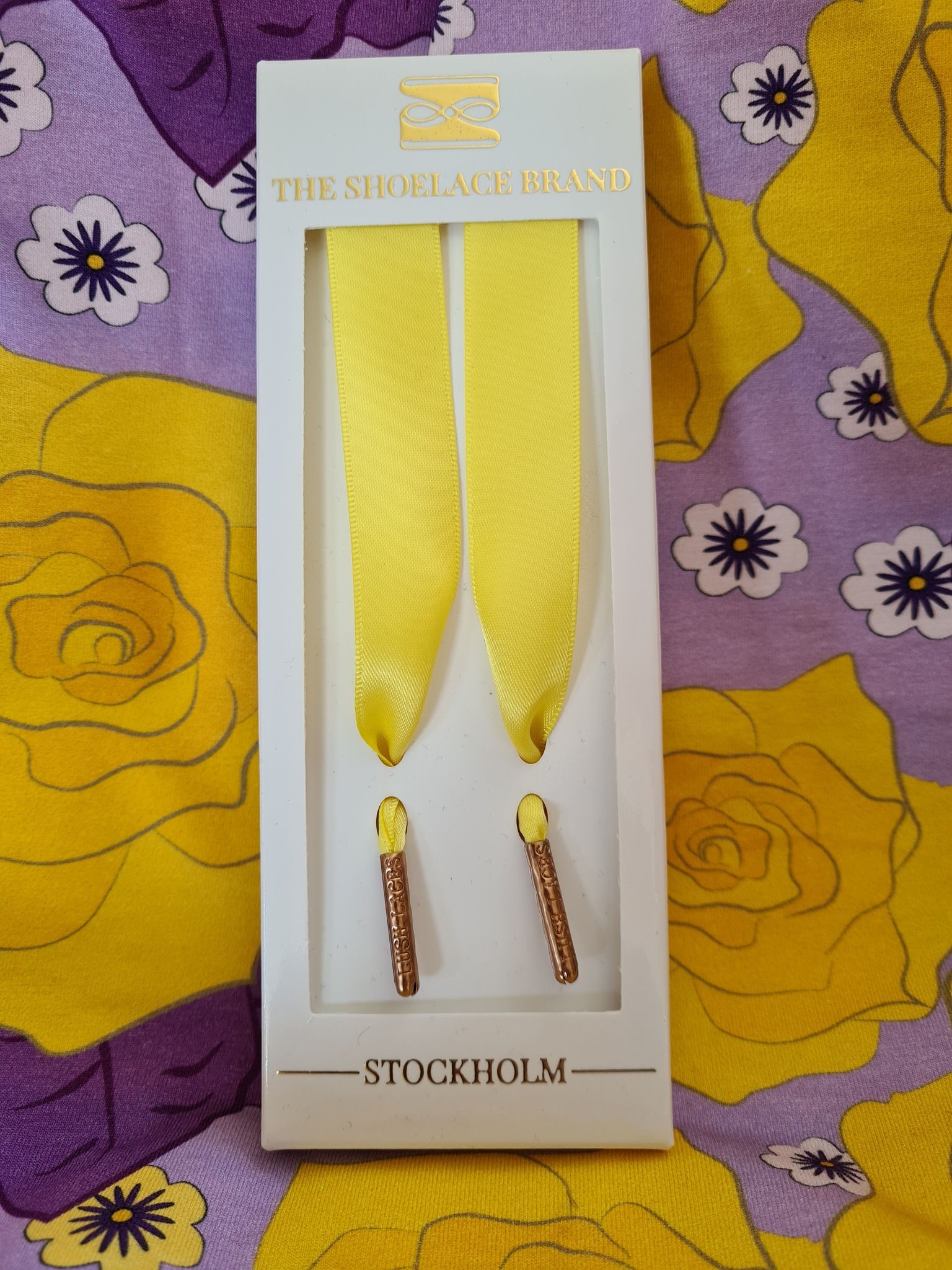 SKOSNÖRE - Gul Silk
