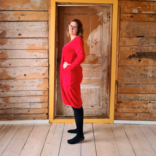 VELOURKLÄNNING - RÖD