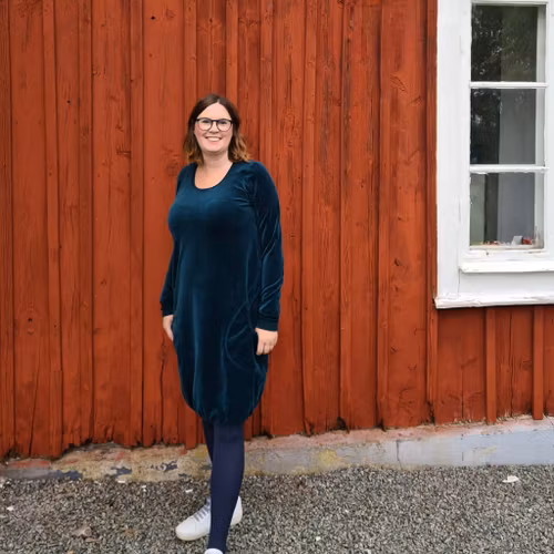 VELOURKLÄNNING - JADEGRÖN