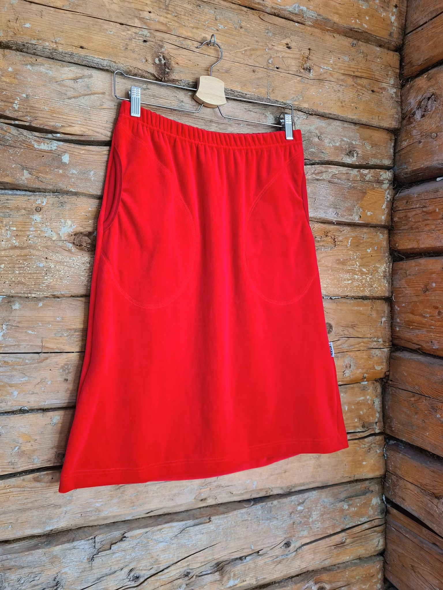 Velourkjol - Julröd