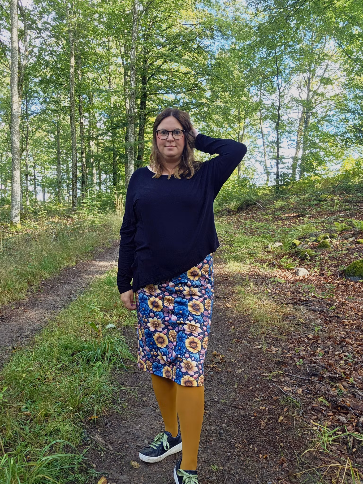TRIKÅKJOL - Blå med blommor