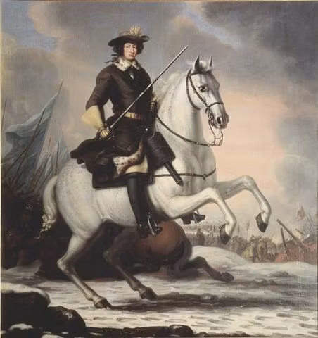 KARL XI TILL HÄST VID LUND av David Klöcker Ehrenstrahl