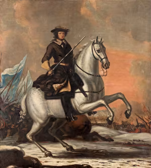 KARL XI VID LUND (variant) av David Klöcker Ehrenstrahl