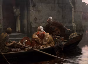 FARLIGA TIDER av Edmund Blair Leighton