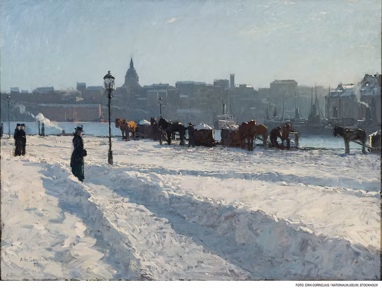 VINTERMOTIV STOCKHOLMS STRÖM 1899 av ALFRED BERGSTRÖM