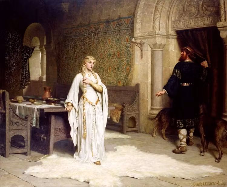 LADY GODIVA av EDMUND BLAIR LEIGHTON