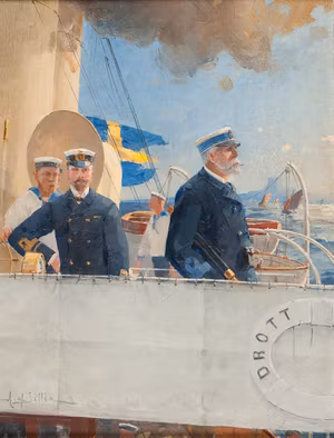 OSCAR II  OCH HERMAN AF SILLÉN PÅ KUNGAJAKTEN DROTT 1907 av HERMAN AF SILLÉN