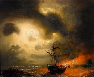 SKEPP I BRAND 1861 av MARCUS LARSON