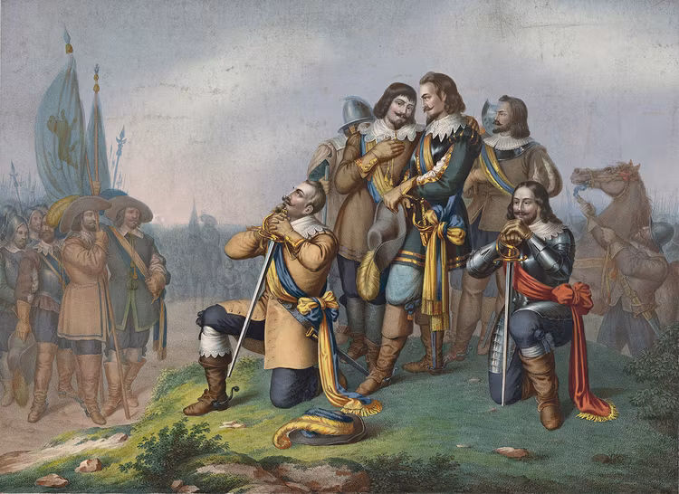 GUSTAV II ADOLF BER FÖRE SLAGET VID LÜTZEN av CARL DOMSCHKE