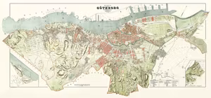 STADSKARTA GÖTEBORG 1888 av LUDVIG SIMON