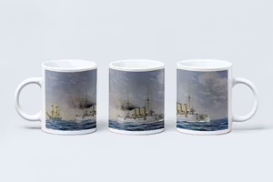 PANSAR KRYSSARE HMS FYLGIA OCH MS SAGA DRYCKESBÄGARE Mugg av Jacob Hägg