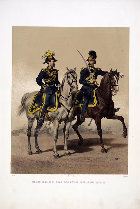 Artilleristaben och Svea artilleriregemente. Efter Fritz von Dardel