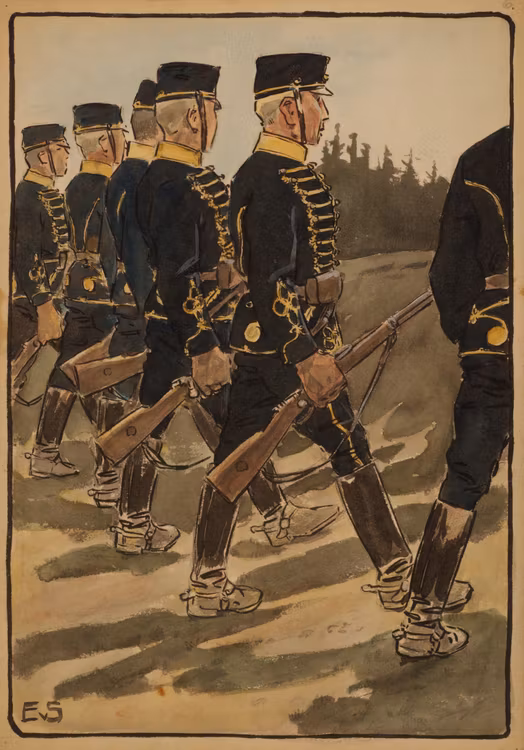 SMÅLANDS HUSARER ritad av Einar von Strokirch