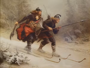 BIRKEBEINAR PÅ SKIDOR av KNUD LARSEN BERGSLIEN