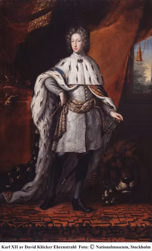 KARL XII I KRÖNINGSSKRUD av DAVID KLÖCKER EHRENSTRAHL