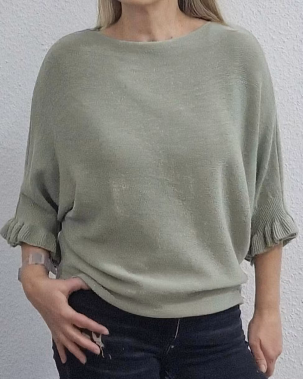 Tröja - Volang - Kaki