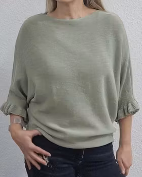 Tröja - Volang - Kaki