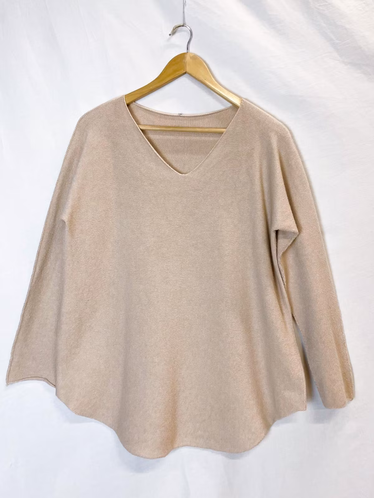 Tröja - V Ringad - Beige