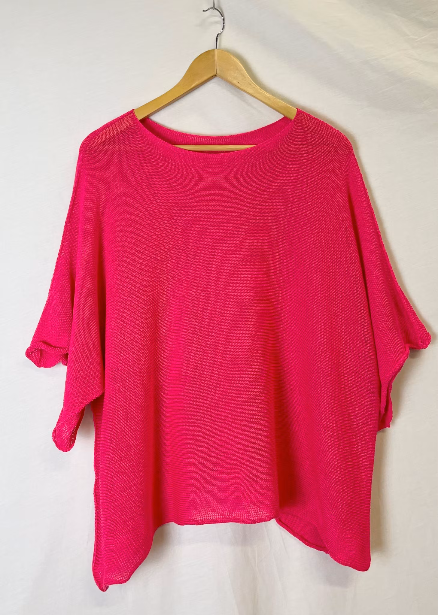 Ponchotröja - Bomull - Fucshia