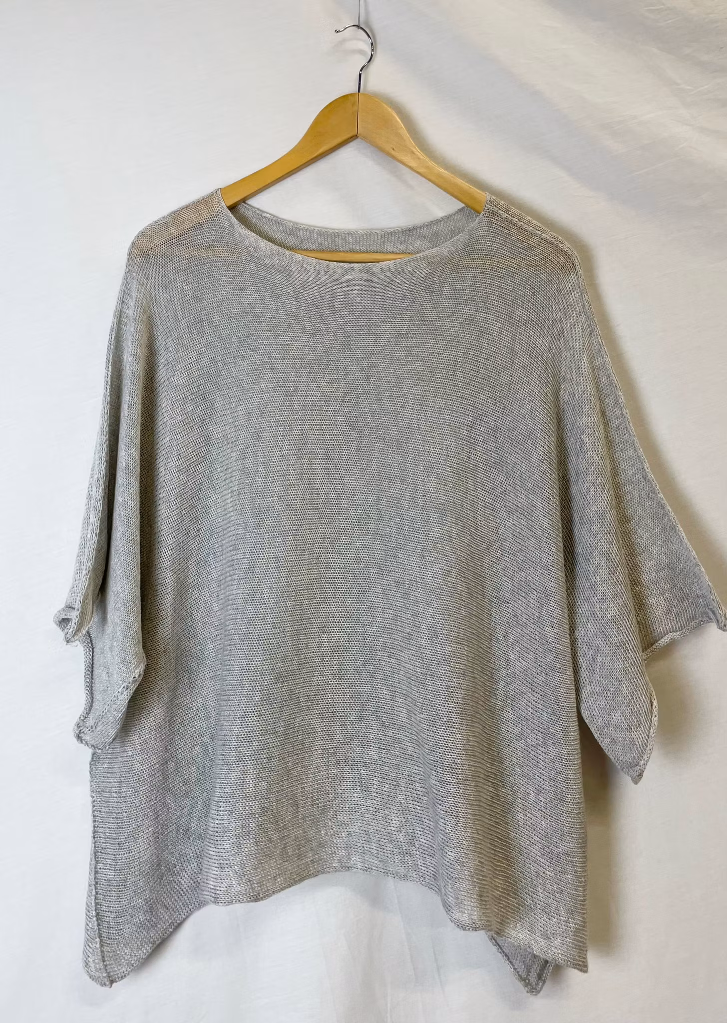 Ponchotröja - Bomull - Grå