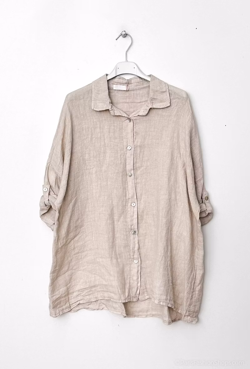 Linneskjorta - Doris - Beige