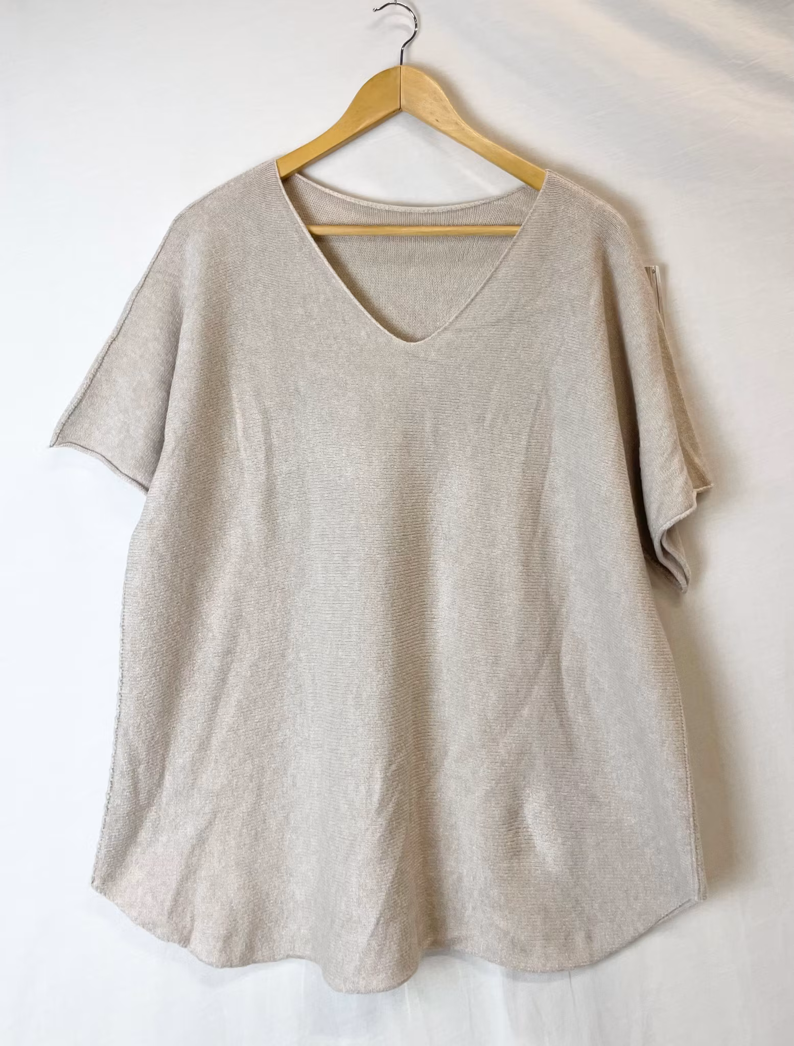 Tröja - Kort ärm - Beige