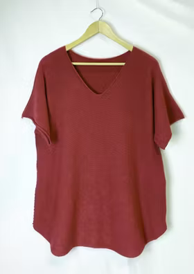 Tröja - Kort ärm - Burgundy