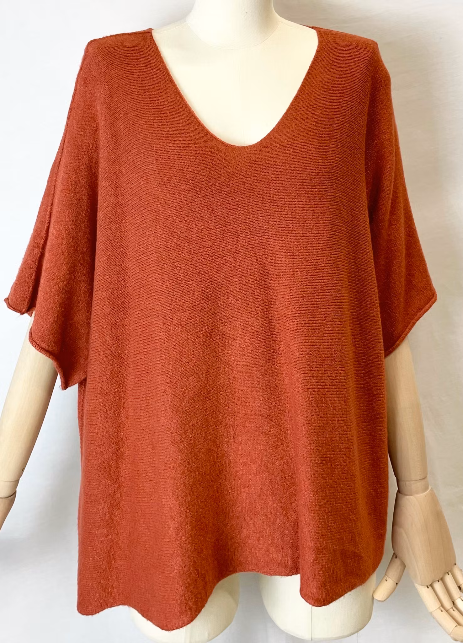 Plus Size Tröja - Kort ärm - Rost