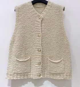Väst - Bouclettes - Beige