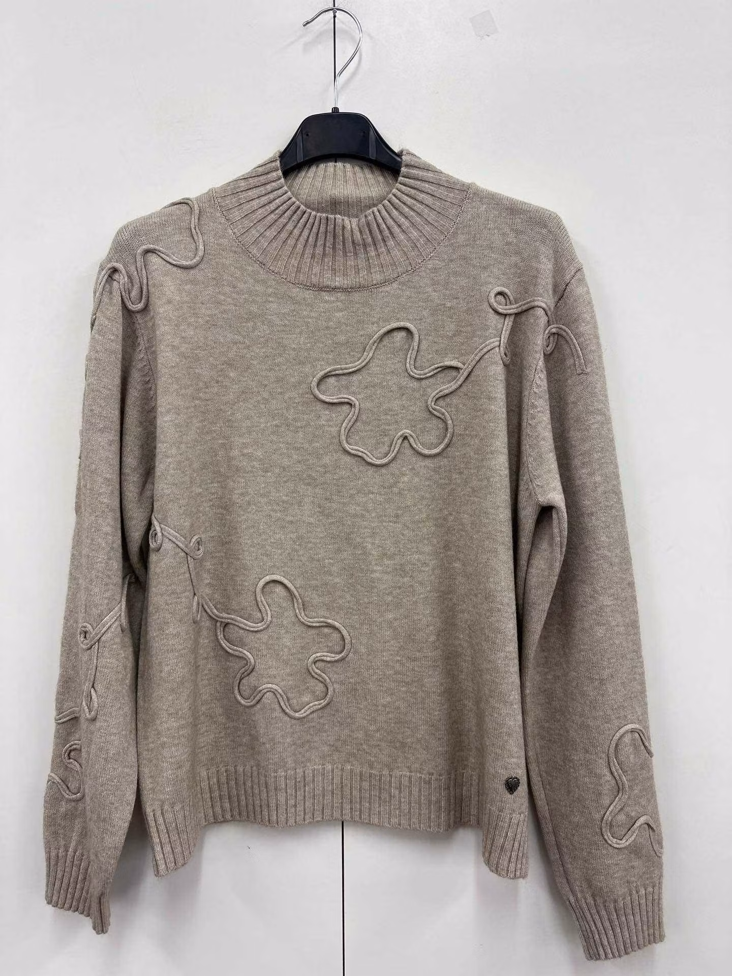 Tröja- Flower - Taupe