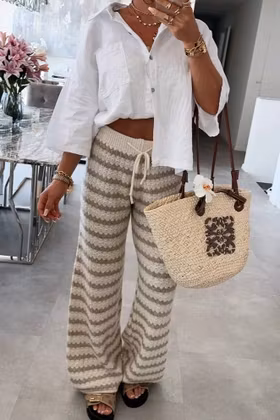 Stickad Byxa - Rand - Flera färger